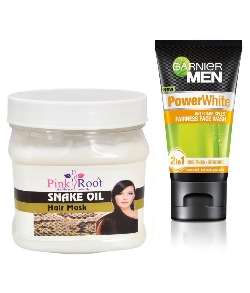 Pink Root Snake Oil Hair Mask 500g Garnier Power White Face Wash 100