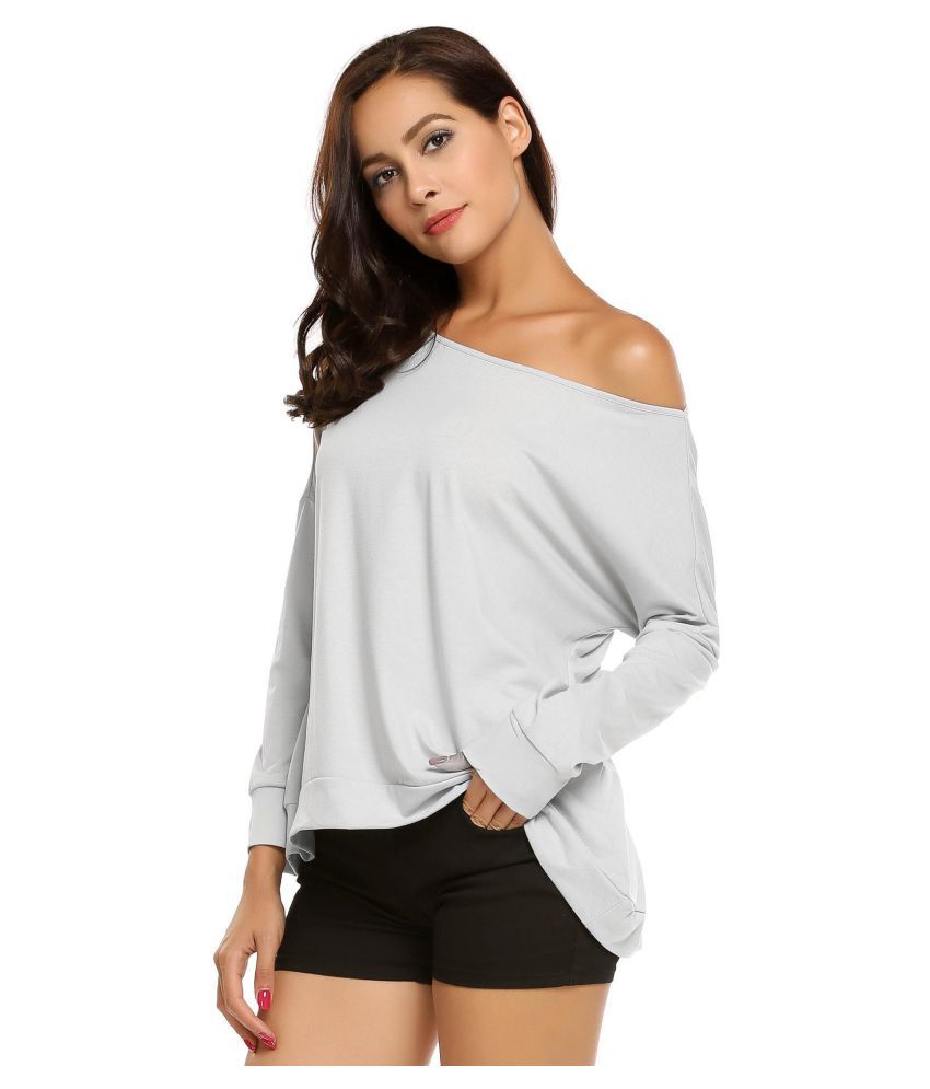 one side off shoulder loose t shirt