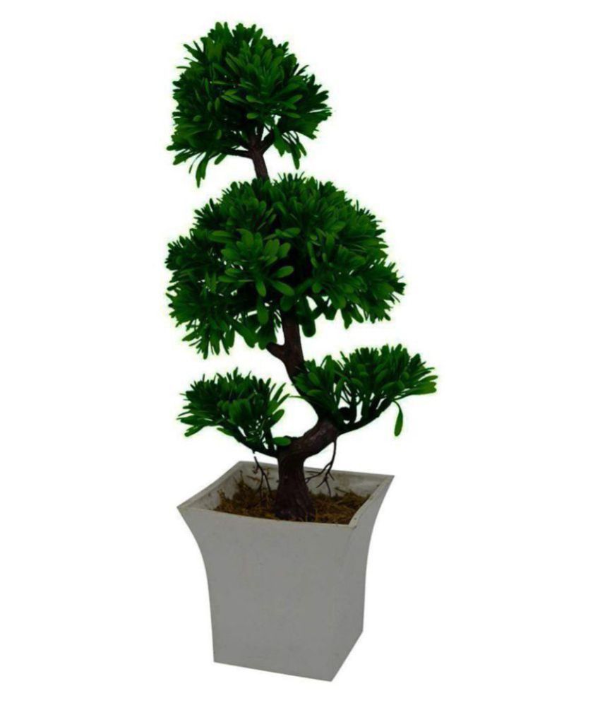 The Fancy Mart Artificial Plant Single Bonsai Green Bonsai Fabric