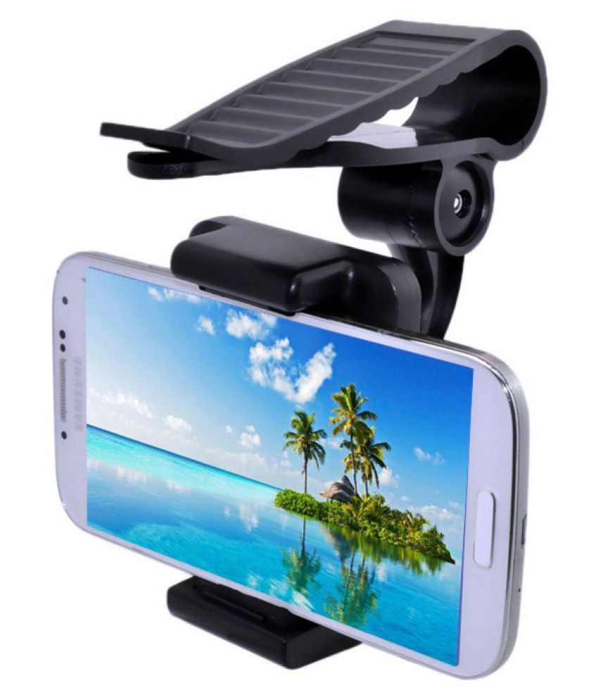 Car Mobile Holder Horizontal Clip for Car Dashboard & Sun Visor Black Buy Car Mobile Holder