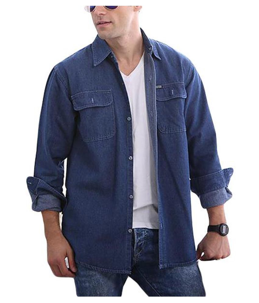 denim loose shirt