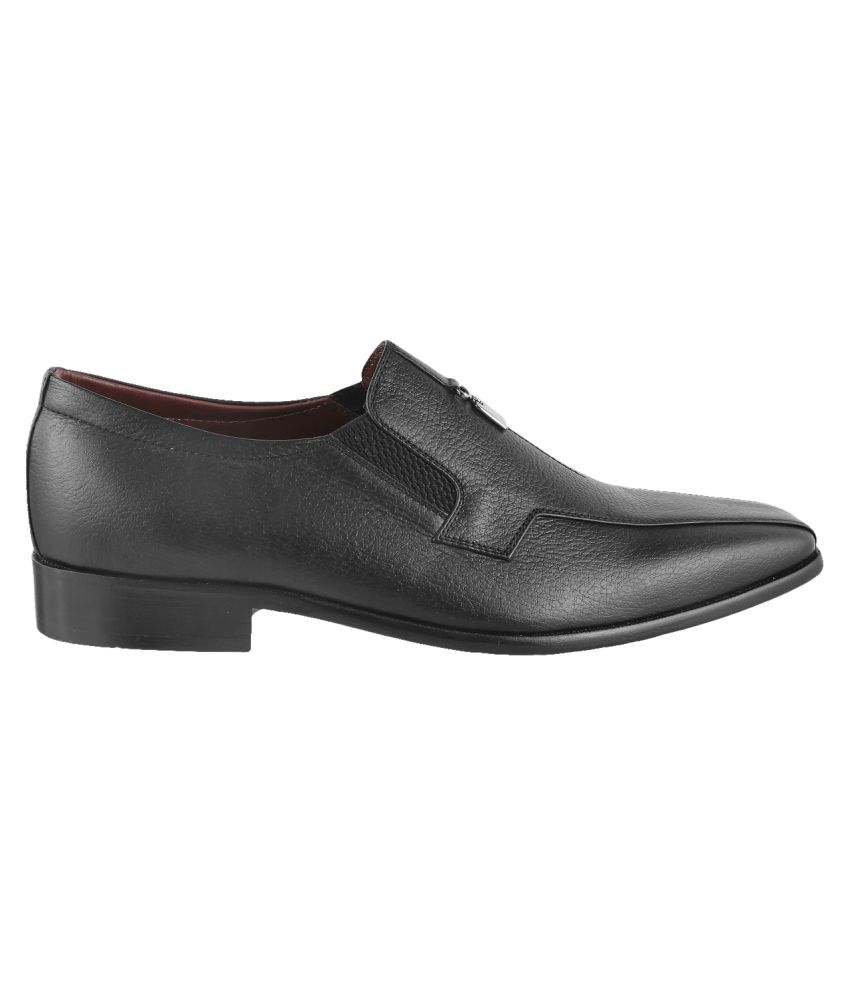 Davinchi Slip On Genuine Leather BLACK Formal Shoes Price in India- Buy ...