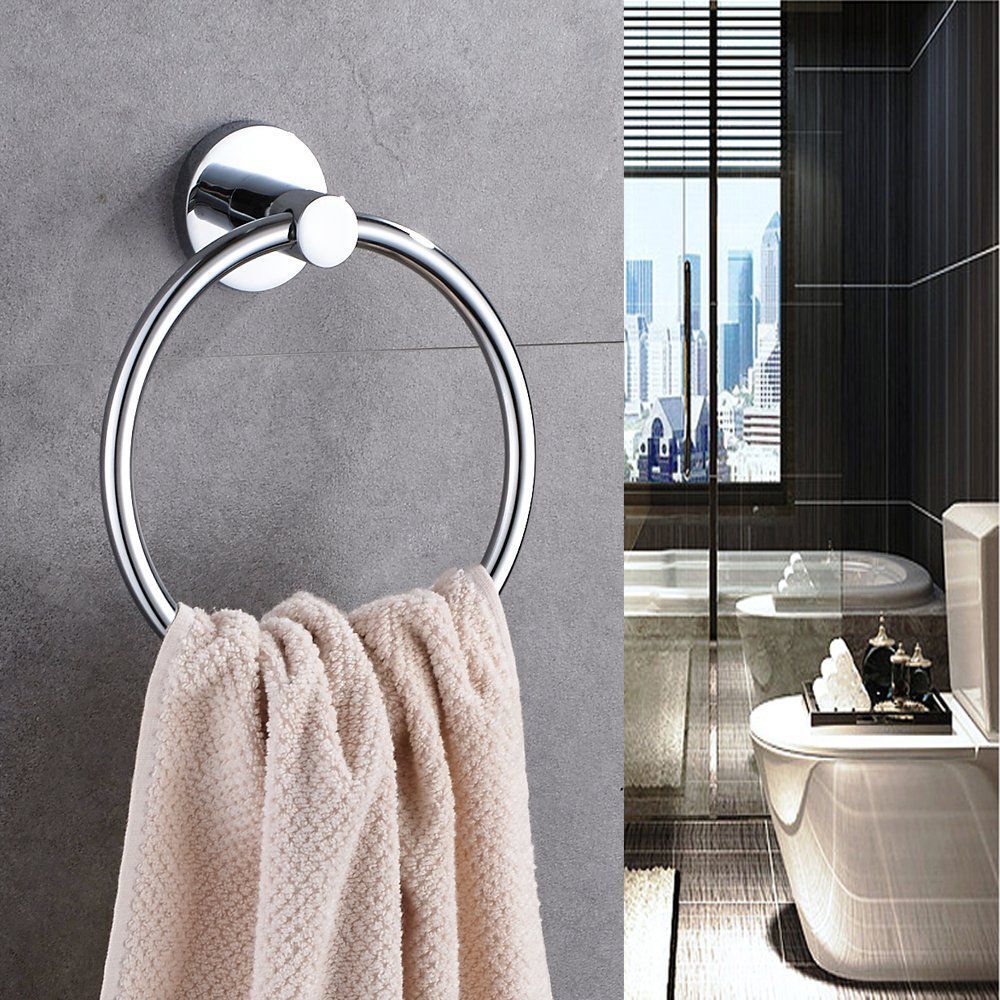 Buy Safari Stainless Steel Bathroom Towel Ring (Silver
