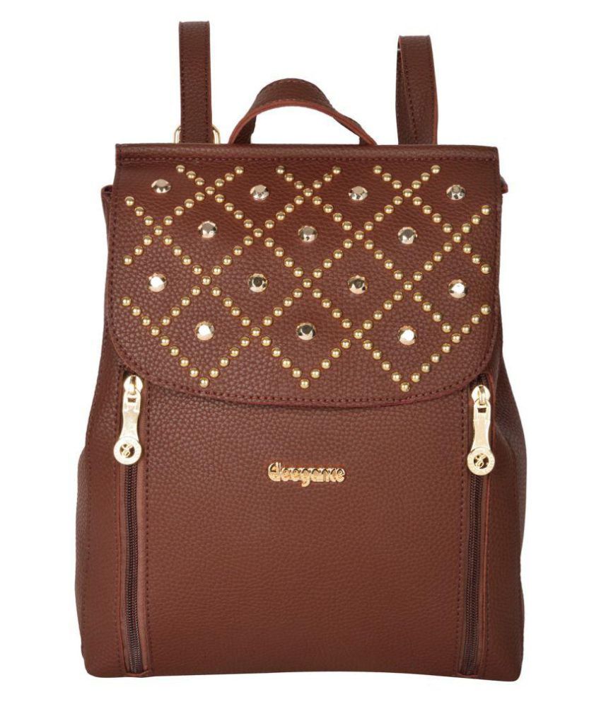 brown designer backpack