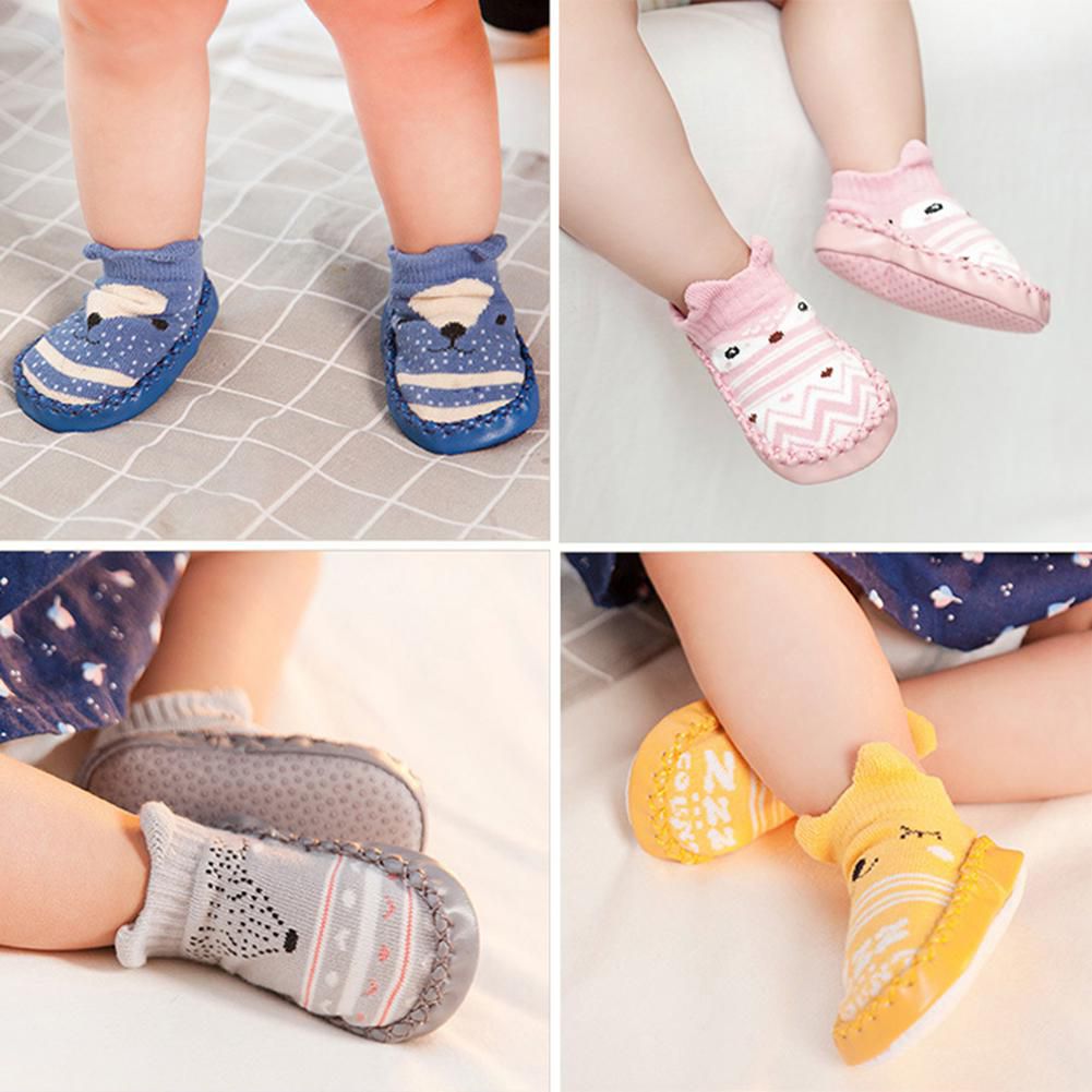 Baby Socks Newborn Toddler Anti-skid Anti-Slip Faux Leather Bottom ...
