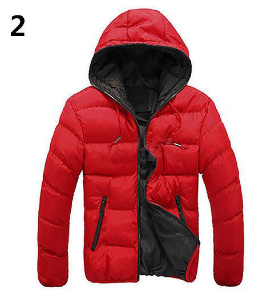 Men Slim Casual Warm Jacket Hooded Winter Thick Zipper Coat Hoodie