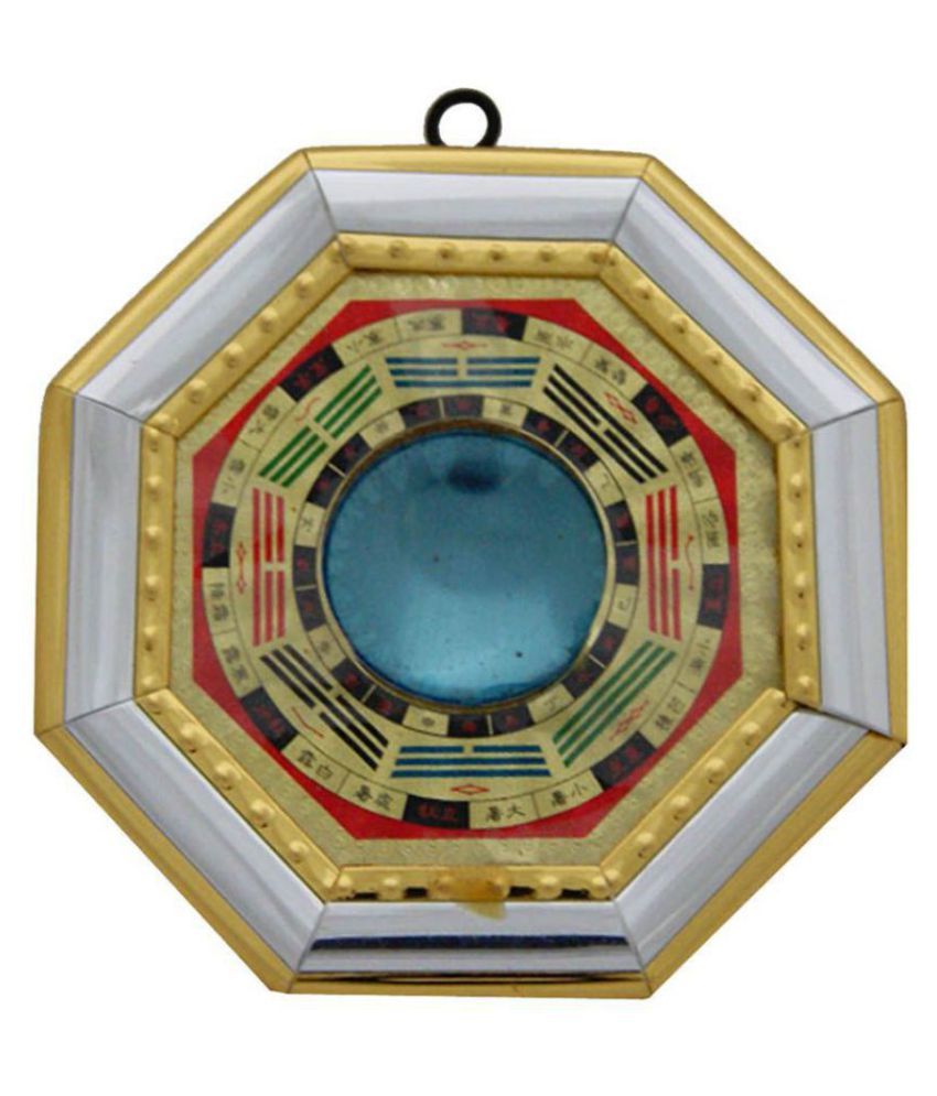     			King Collection  Feng Shui Vastu Convex Bagua / Pa Kua Multicolor Wooden Mirror