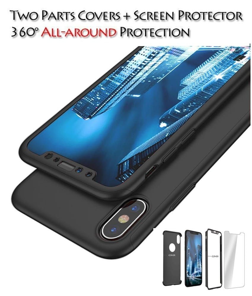 Mi Redmi Note 5 Pro Plain Cases With Screen Protector Tidel Black Plain Back Covers Online 2482