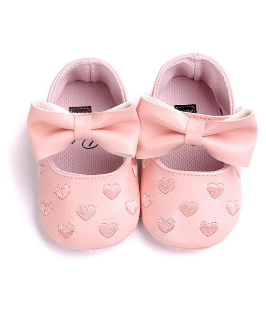 Newborn Baby Girls Shoes Bebe First Walkers Princess Big Bow Heart