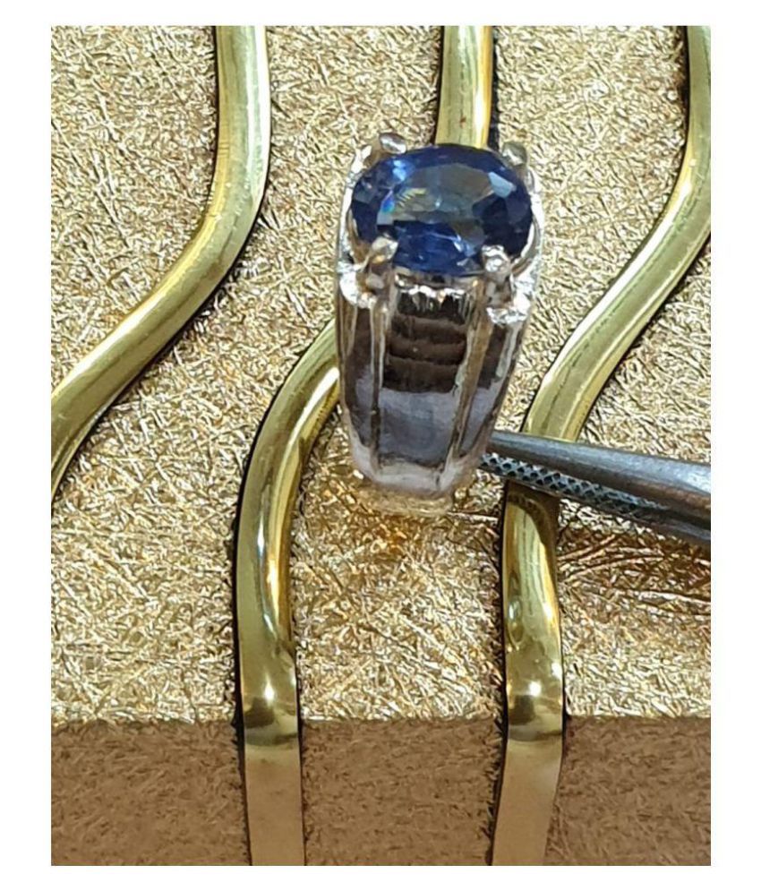 Blue Sapphire Ring With Natural Stone neelazma silver plated ring ...