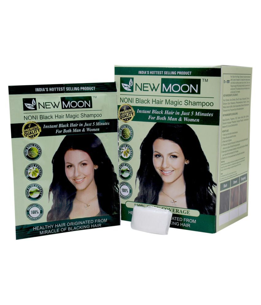 New Moon Noni herbal hair colour without ammonia Permanent Hair Color Black  20 ml Pack of 40: Buy New Moon Noni herbal hair colour without ammonia  Permanent Hair Color Black 20 ml