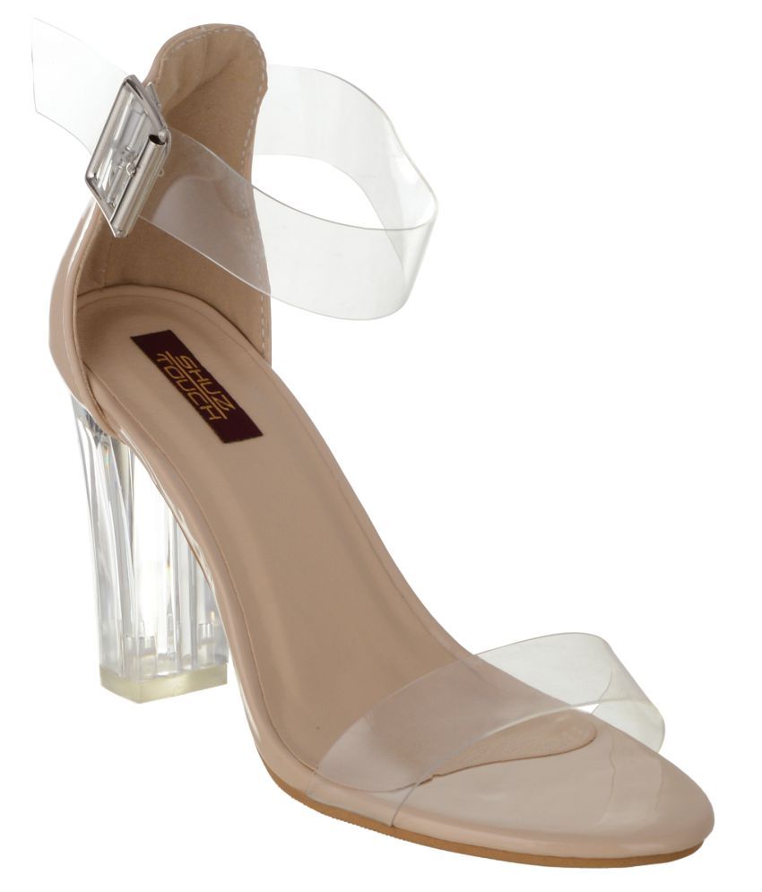 transparent block heels online