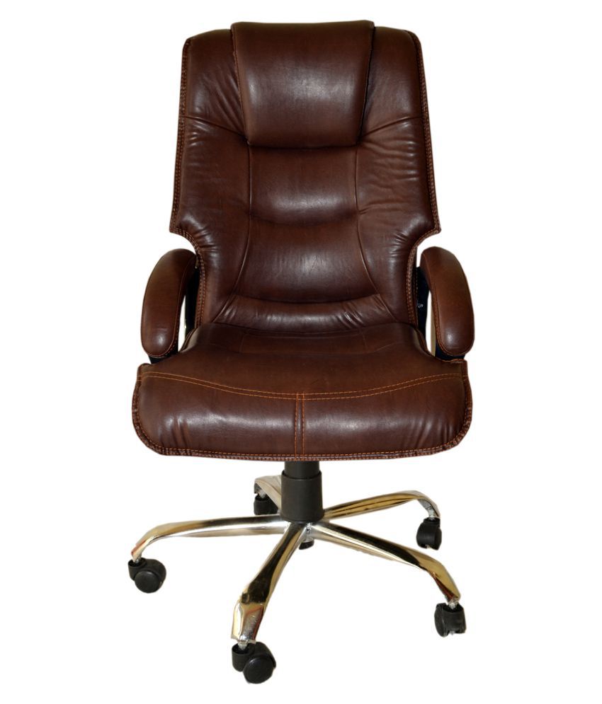 Mezonite High Back Brown Cushioned Leatherette Executive Office Chair