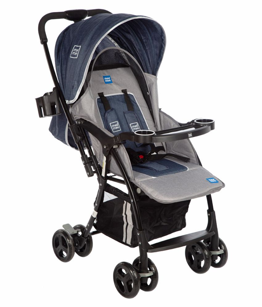     			Mee Mee Easy to Push Baby Pram with Quick One-Hand Folding (Blue)