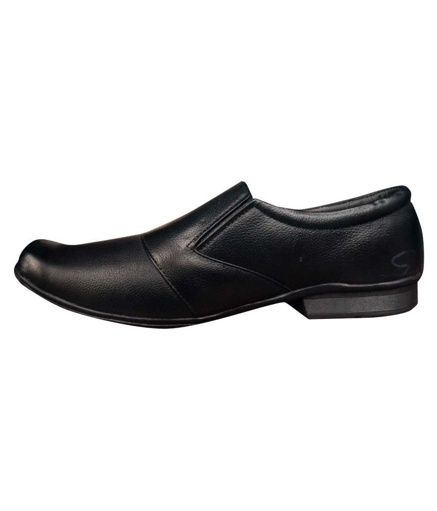 shree leather black formal shoes