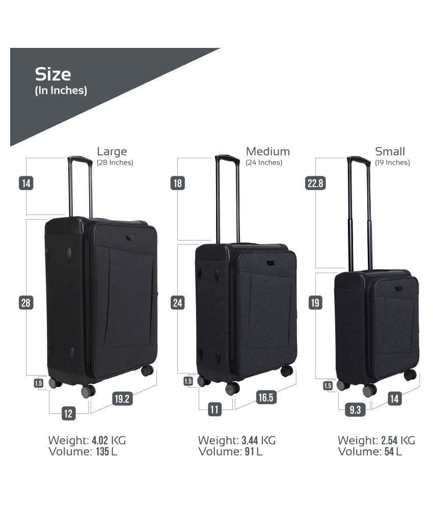 Nasher Miles Black M( Between 61cm-69cm) Check-in Hard Budapest Luggage ...