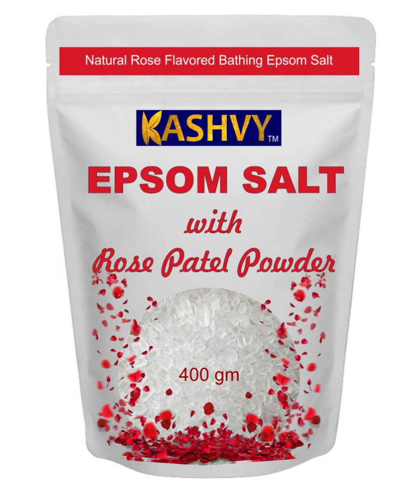 Kashvy Epsom Salt Fine Rose Petal 400 gm Pack of 2