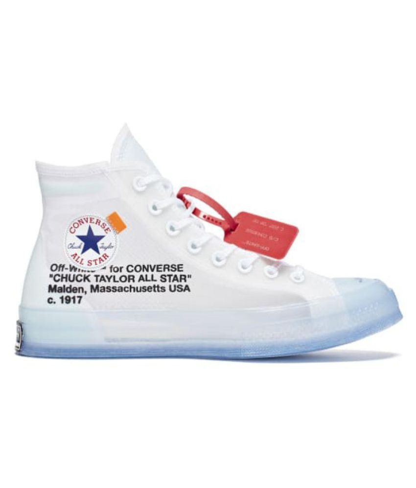 Converse Off White Chuck Tay­lor Vir­gil Abloh Running Shoes White: Buy ...