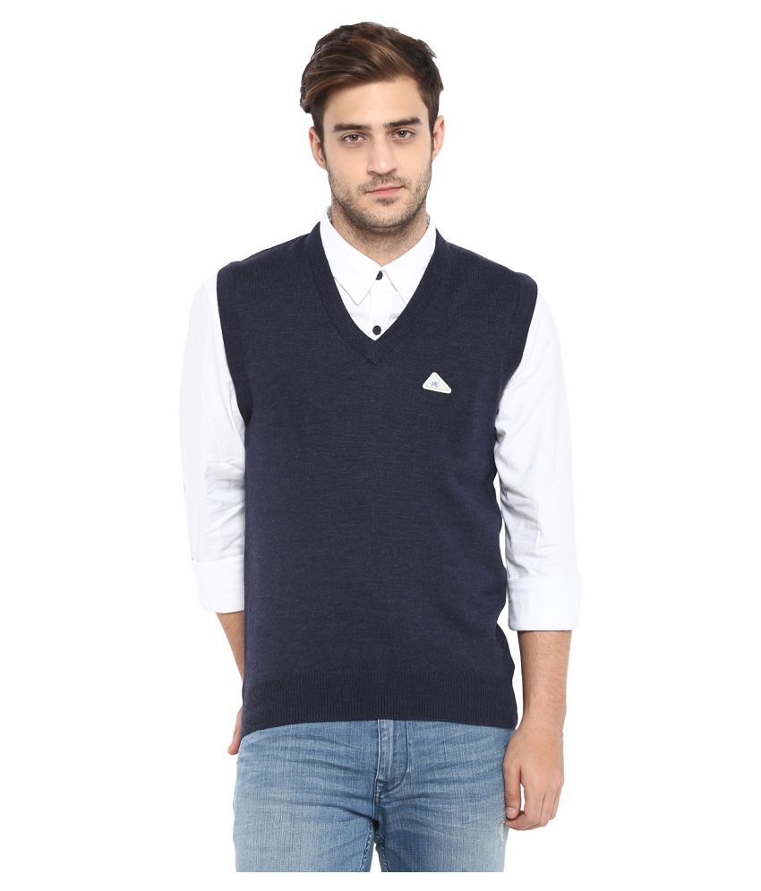 Monte Carlo Navy V Neck Sweater - Buy 