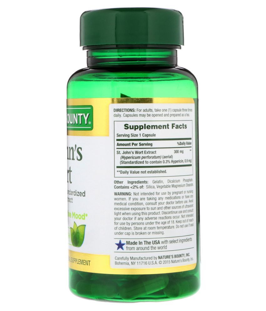 Natures Bounty St. John's Wort 300 mg 100 no.s Vitamins Capsule Buy