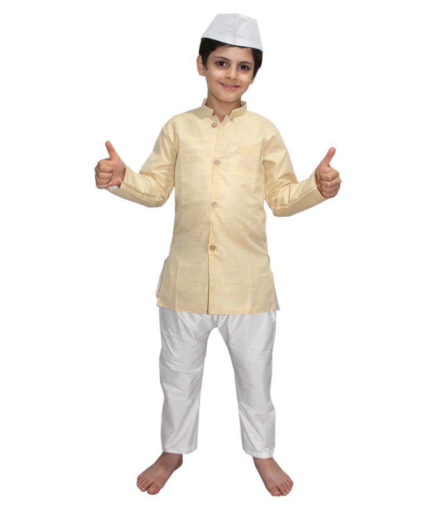     			Kaku Fancy Dresses National Hero/ Freedom Figter Nehru Ji Costume -Cream, 3-4 Years, For Boys