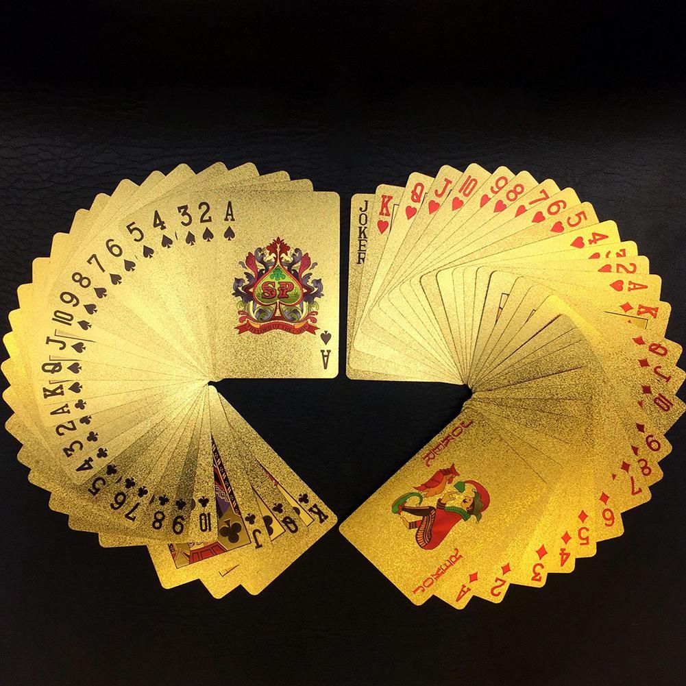 Creative Golden Poker Waterproof Magic Playing Cards Table Game Sets ...