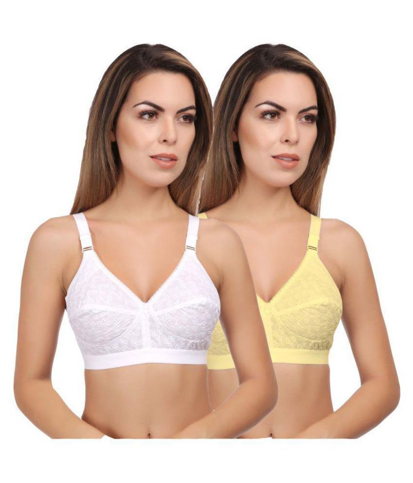     			Eve's Beauty Pack of 2 Cotton Non Padded Women's Vintage Bra ( Multi Color )