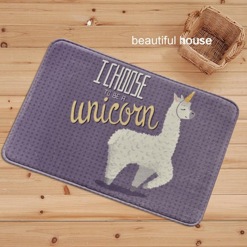 Cartoon Alpaca Door Mat Kitchen Door Absorbent Pad Entrance