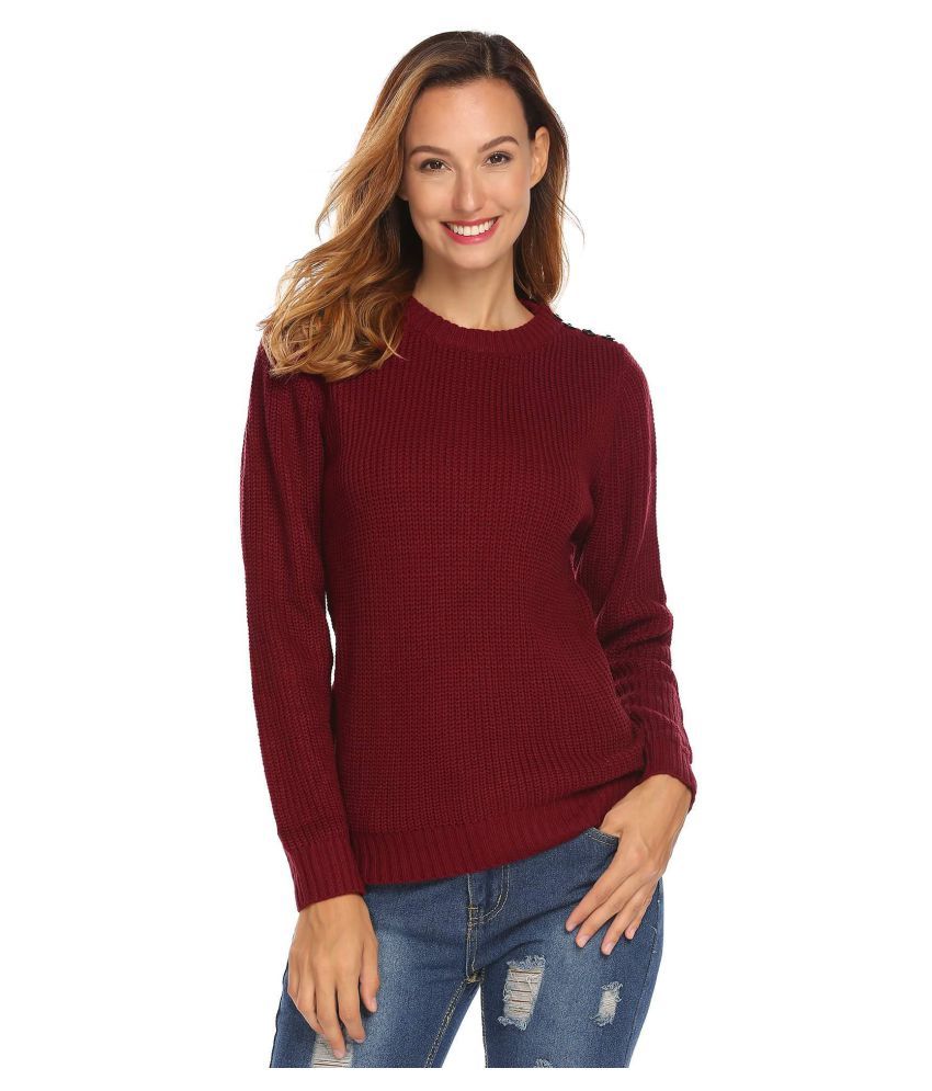 Buy Women's O-Neck Button Casual Loose 