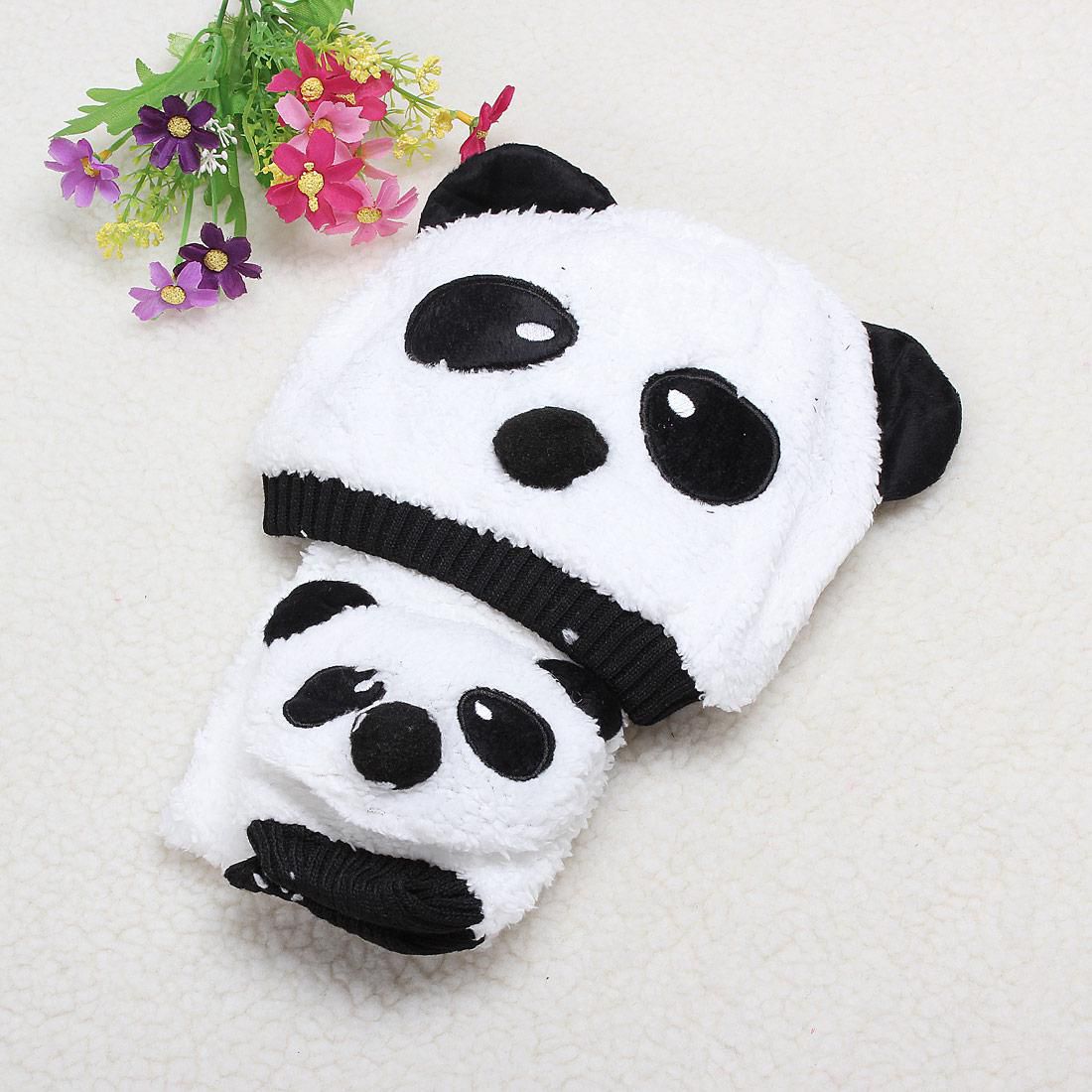 2Pcs/Set Panda Baby Hat and Scarf Winter Warm Cute Cartoon Panda Hats ...