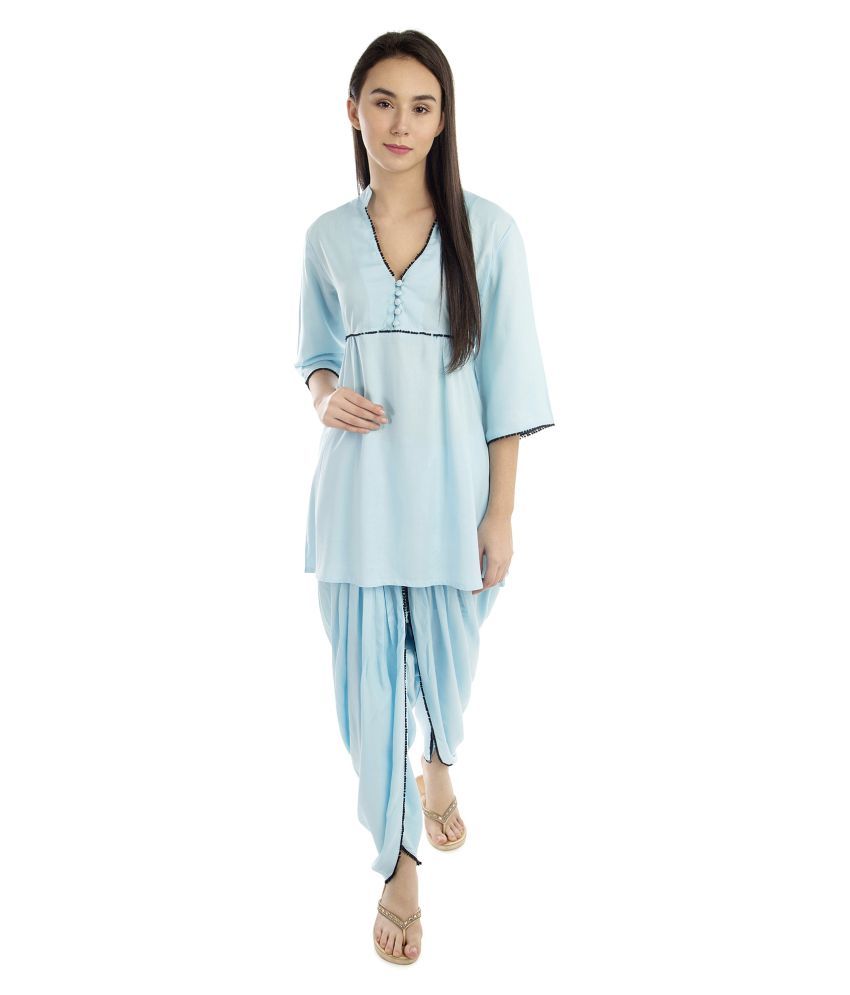 top and dhoti style night suit