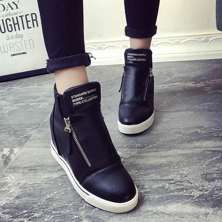 Women Platform Hidden Wedge Shoes Casual Flat Sneakers High Top Ankle Boots:  Buy Online at Best Price on Snapdeal