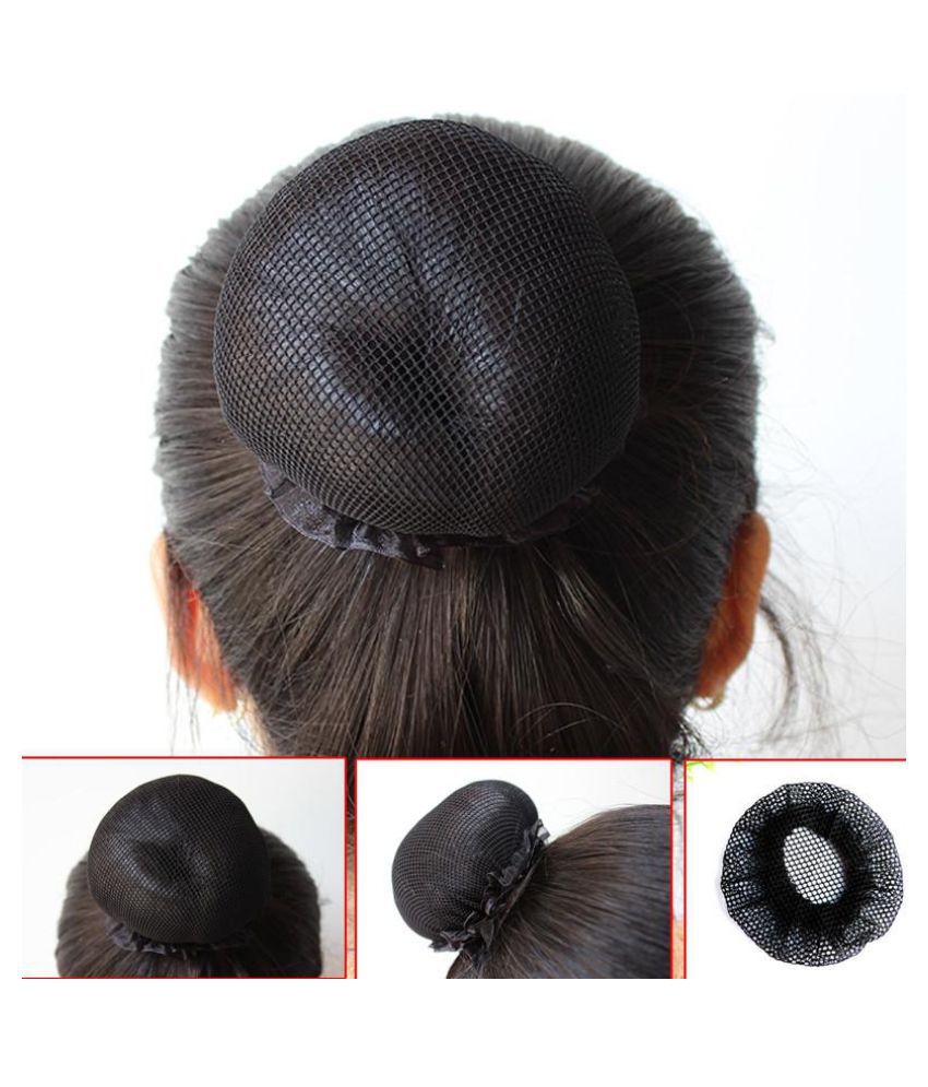 2/5Pcs Women Black Bun Cover Snood Hair Net Ballet Dance Skating Crochet Net:  Buy Online at Low Price in India - Snapdeal