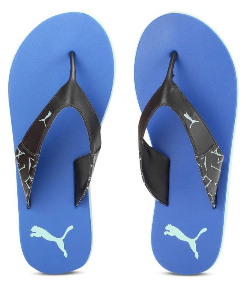 puma blue thong flip flop