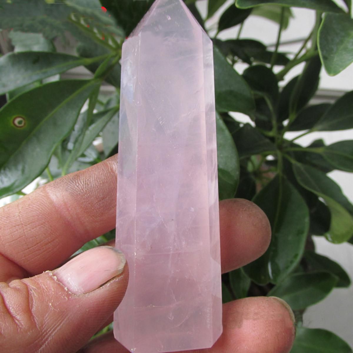 1pcs 80-110MM 100/% Natural Rock pink ROSE Quartz Crystal Point Healing