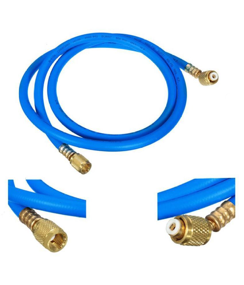Blue AC Refrigerant Charging Hoses R410a R134a 5ft HVAC 1/4'' SAE