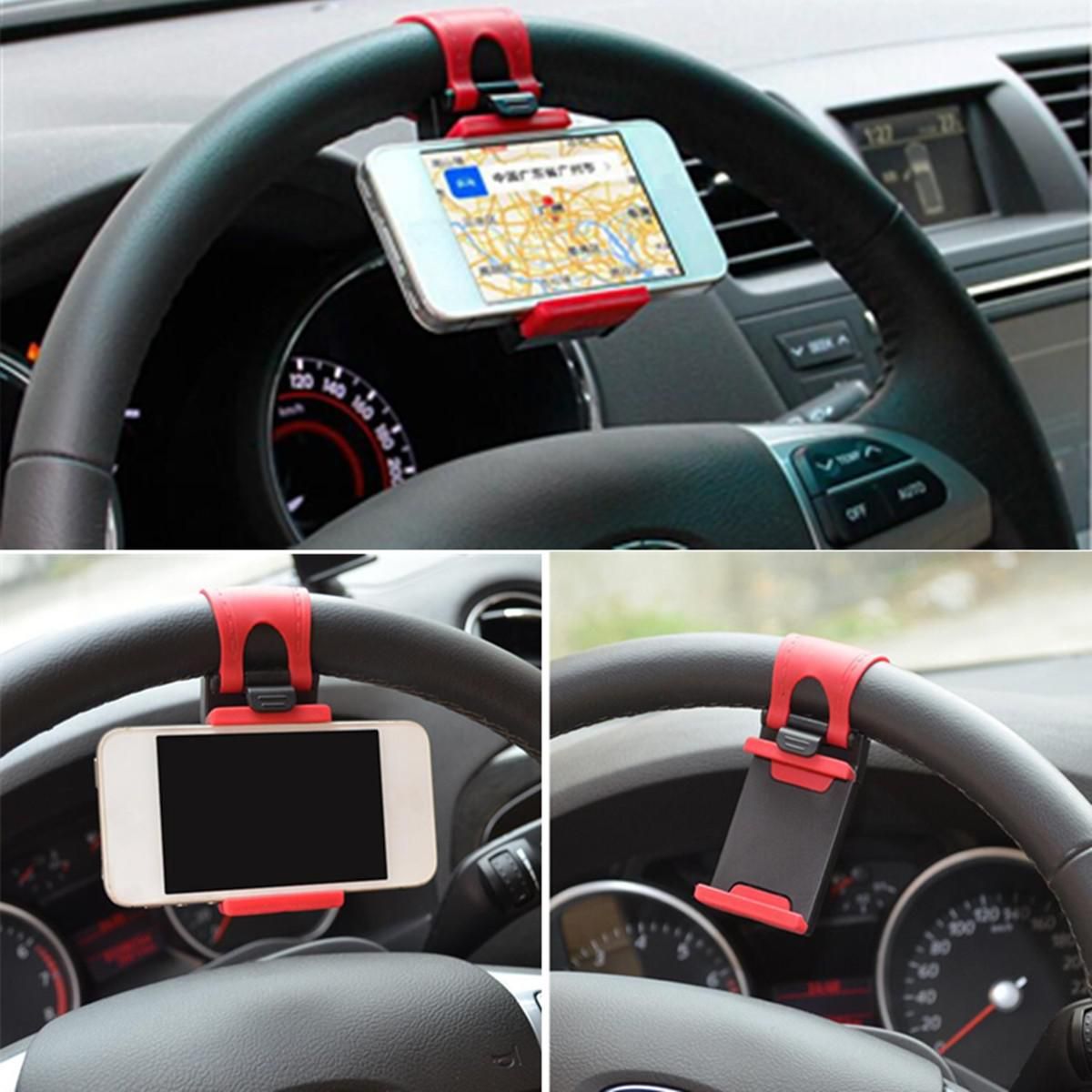 Universal Car Steering Wheel Clip Mount Holder Cradle Stand For Mobile ...