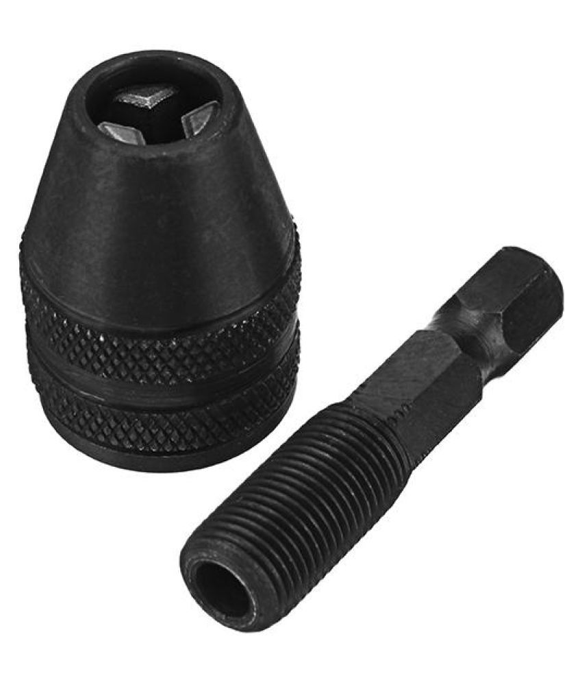 Drillpro 0.5-4mm Keyless Chuck 1/4 Inch Hex Shank Black Drill Chuck ...