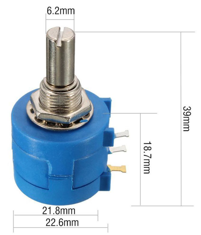 Buy 3590S2502L 5K Ohm BOURNS Rotary Wirewound Precision Potentiometer Pot 10 Turn Online at