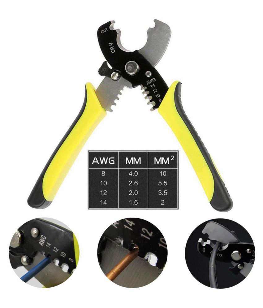 8-14AWG Versatile Electric Cable Cutter Wire Stripper Stripping Plier Hand Tool 