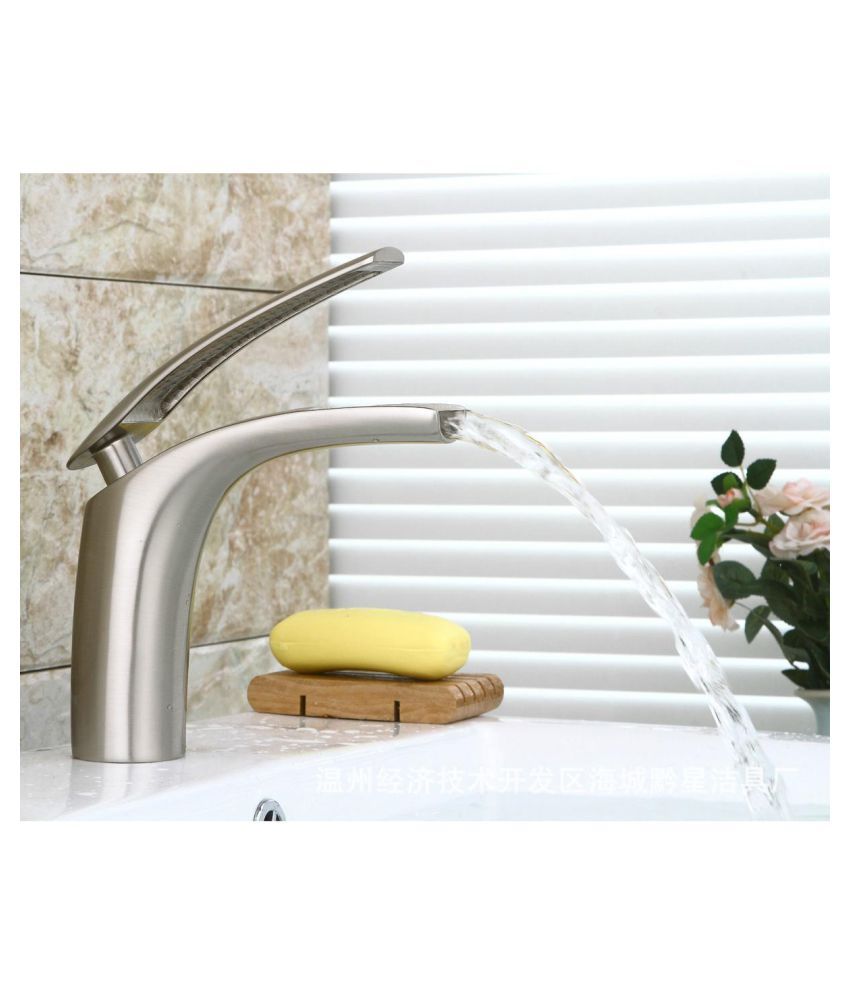 Buy Waterfall Brushed Copper Bath Basin Faucet Cool Warm Mixer