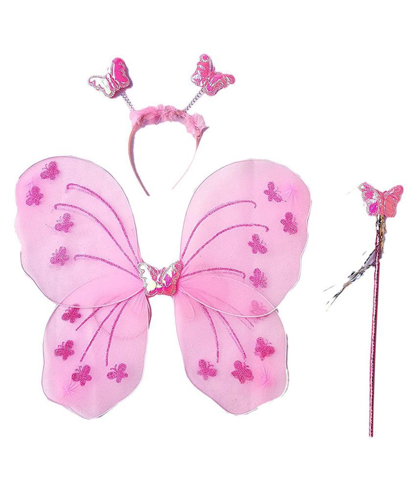     			White Butterfly Wings For Kids School Annual function/Theme Party/Competition/Stage Shows/Birthday Party Dress