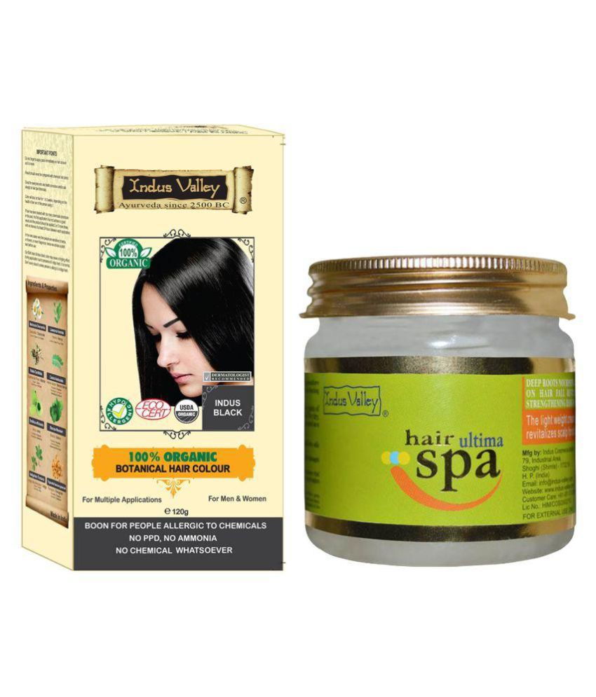 Indus Valley Botanical Indus Black Hair Color For Allergic Sufferers With Hair Ultima Spa Mask