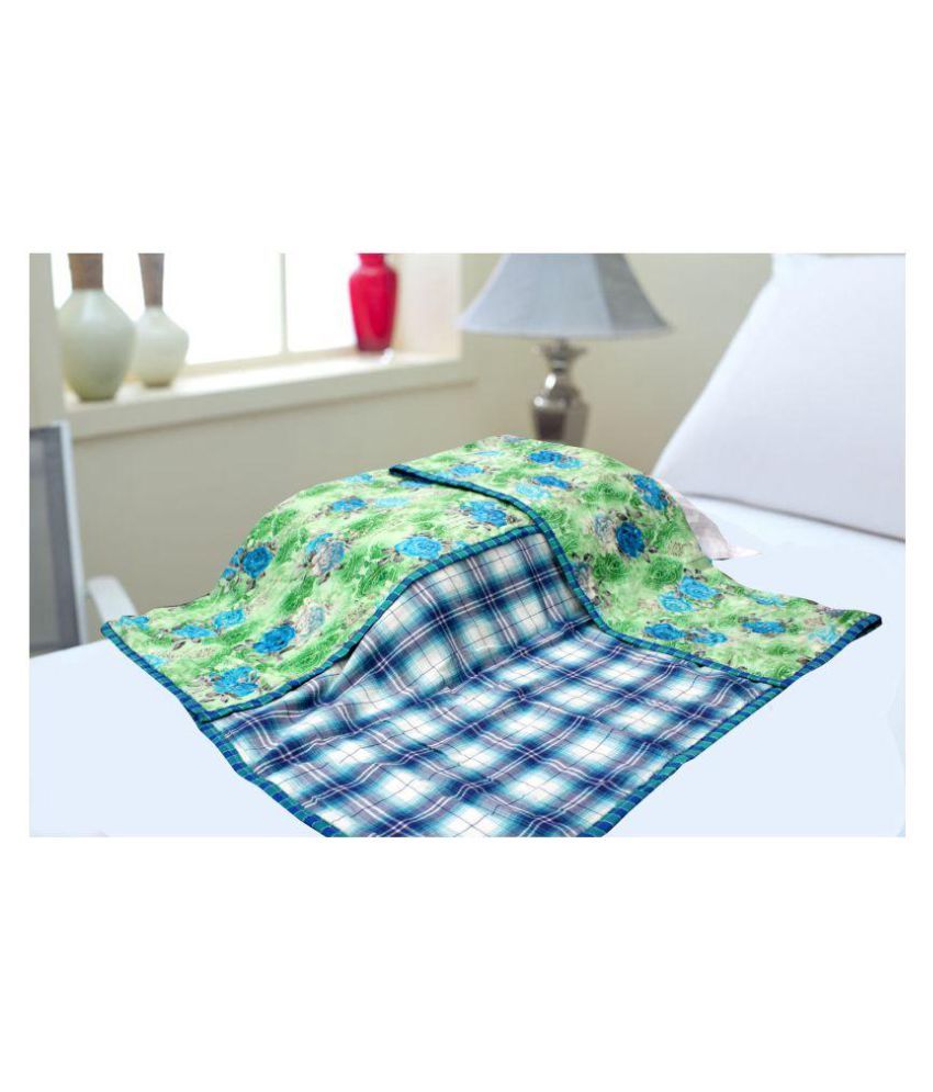 Polka Green Cotton Baby Blanket ( 100 cm × 100 cm- 1 pcs ...