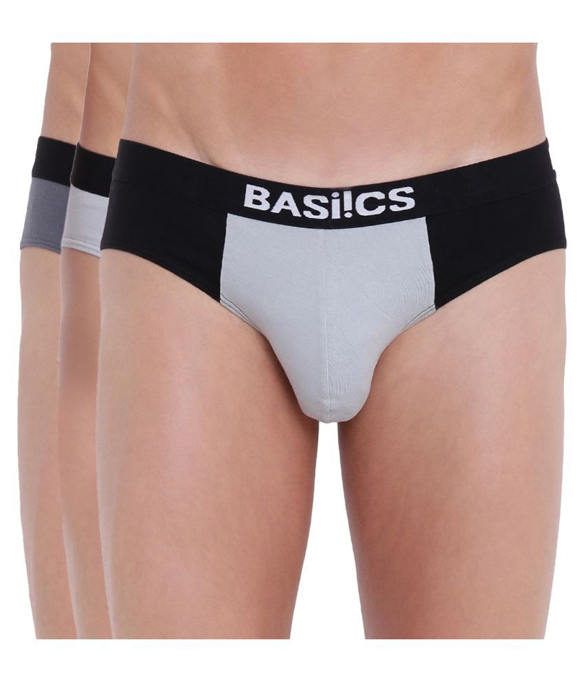     			BASIICS By La Intimo Multi Brief Pack of 3