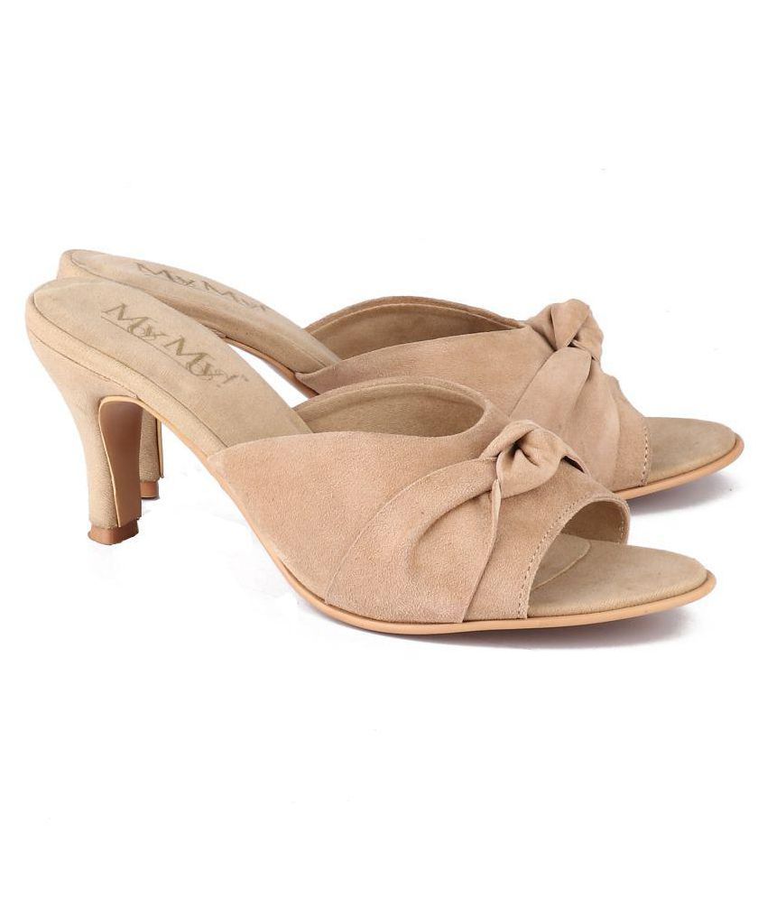 MY MY! Beige Kitten Heels Price in India- Buy MY MY! Beige Kitten Heels