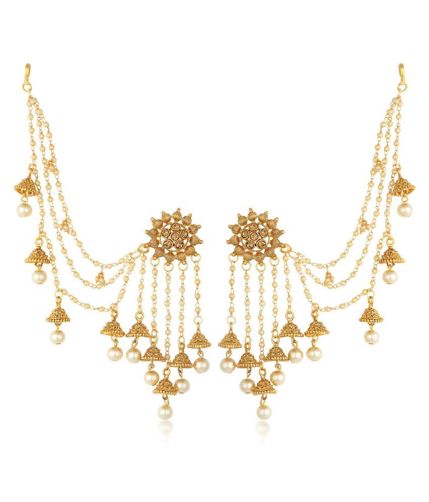     			Sukkhi Bahubali Flower Designer Gold Plated Long Chain Jhumki Earrings For Women