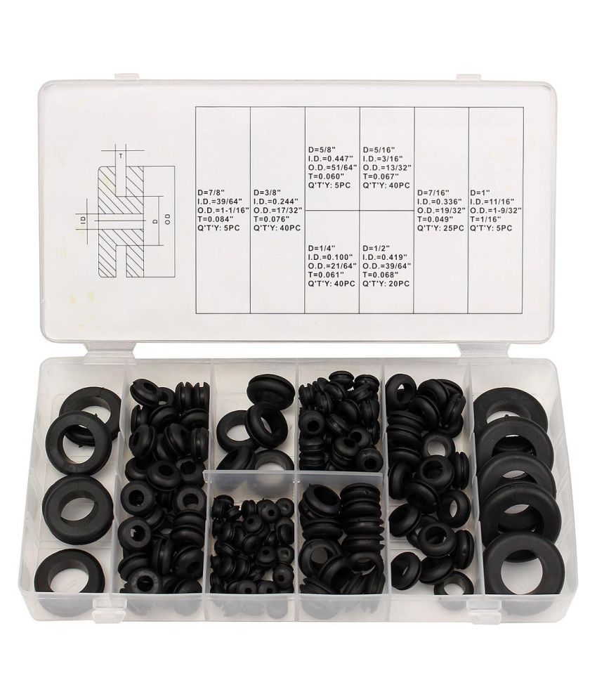 Buy 180Pcs Rubber Grommets Set 8 Sizes Protect Plug Wire Cable Ring Assortment Fastener