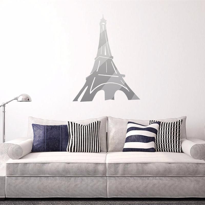 Eiffel Tower Mirror Removable Decals Art Wall Stickers Diy