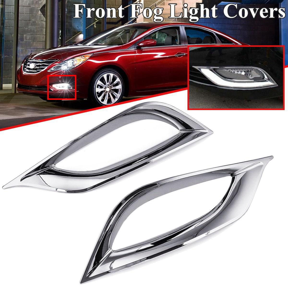 Chrome Front Fog Light Cover Trim Molding For Hyundai Sonata i45 YF 2011-2012